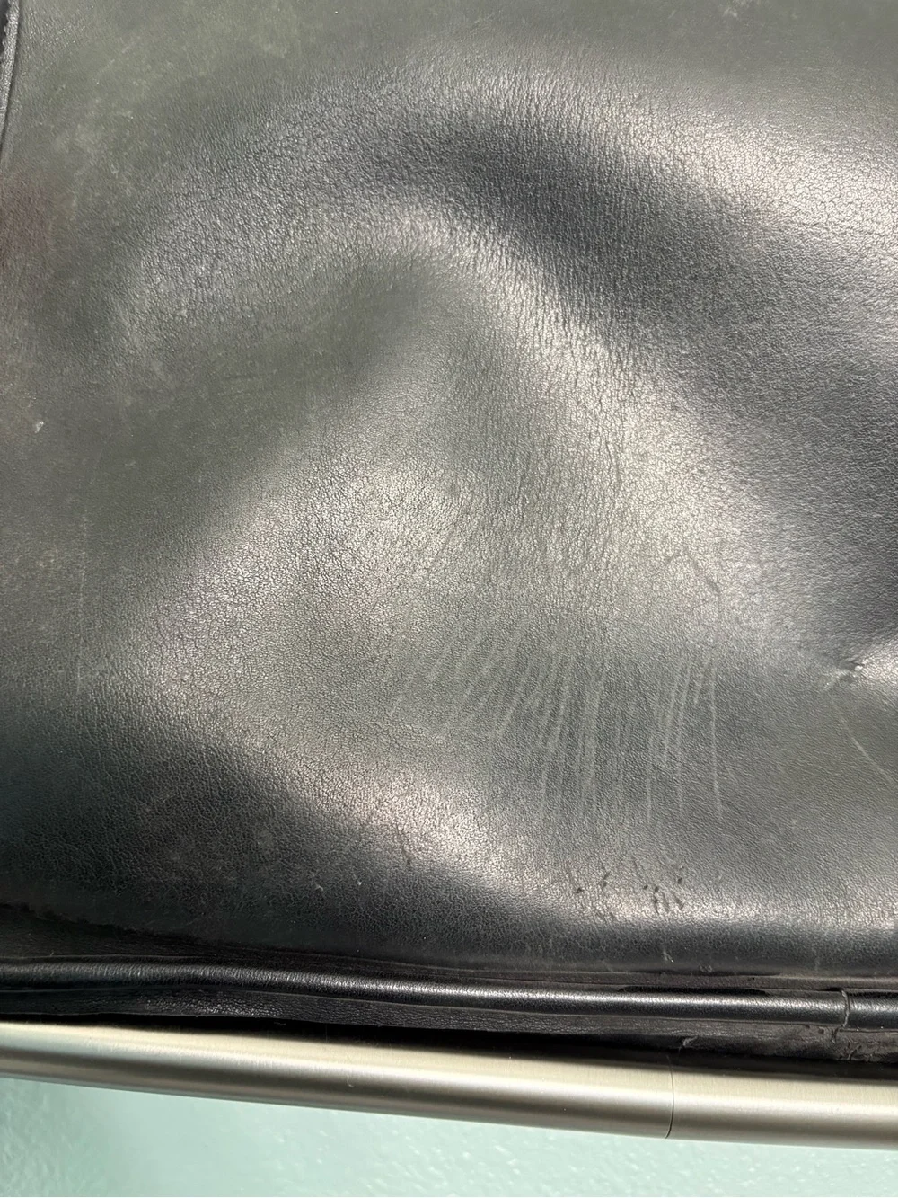 Vintage Coach Black Leather Top-Handle Laptop Bag with Shoulder Strap